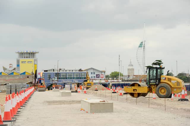 The new promenade, road and cycle lanes are being created in front of Southsea Common.
Picture: Sarah Standing (240725-833)