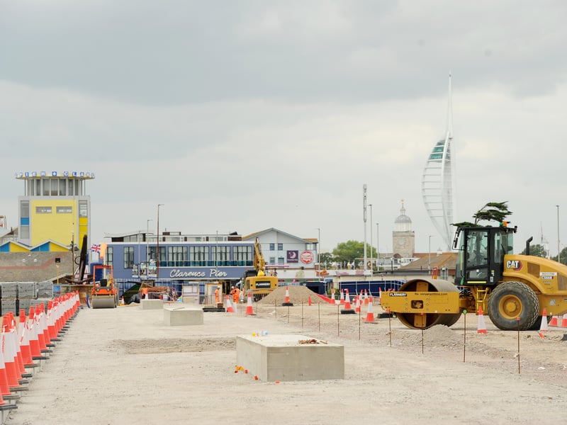 The new promenade, road and cycle lanes are being created in front of Southsea Common.
Picture: Sarah Standing (240725-833)