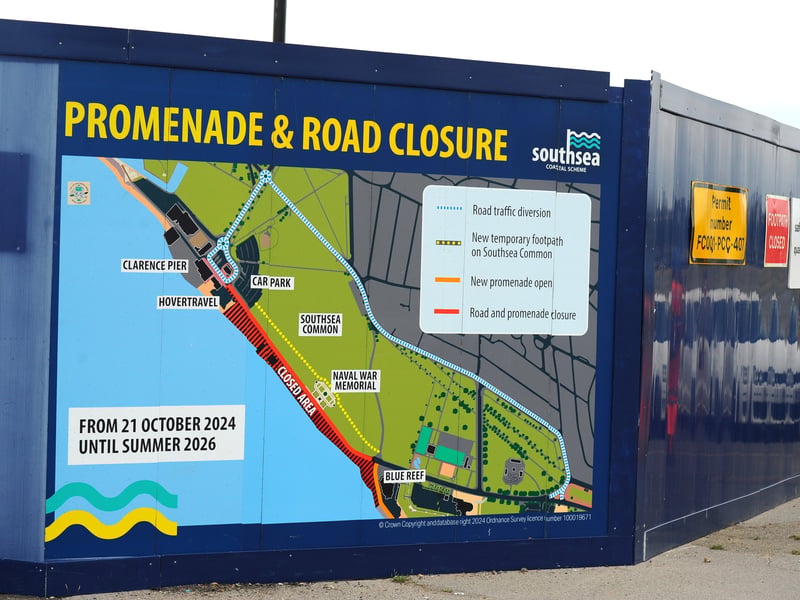 Hoardings around the outside of the site explain the closures. There are also 'windows' around the site allowing members of the public the opportunity to see the progress of the works.
Picture: Sarah Standing (240725-896)