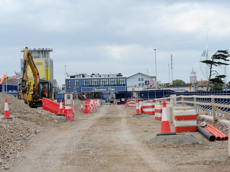 The new road leading towards Clarence Pier is being created. Hovertravel, Clarence Pier and the businesses alongside them are all remain open while the works take place.
Picture: Sarah Standing (240725-811)