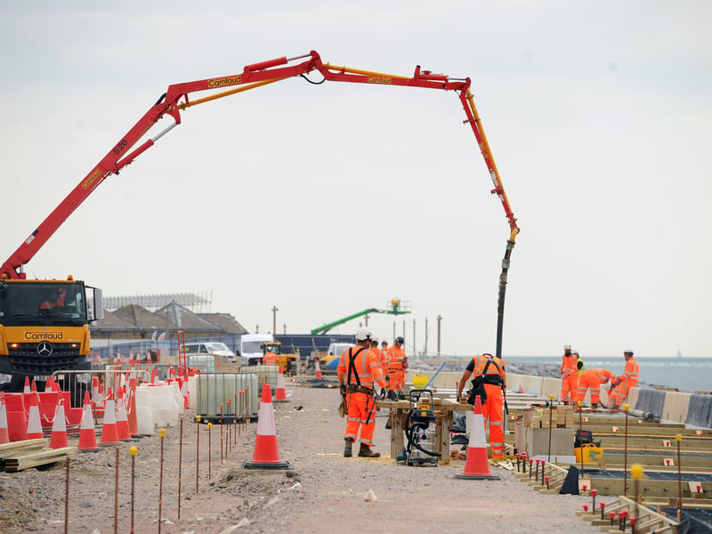 Ongoing work to create the new slabs which will form the surface of the new promenade which will match that in front of Southsea Castle.
Picture: Sarah Standing (240725-863)