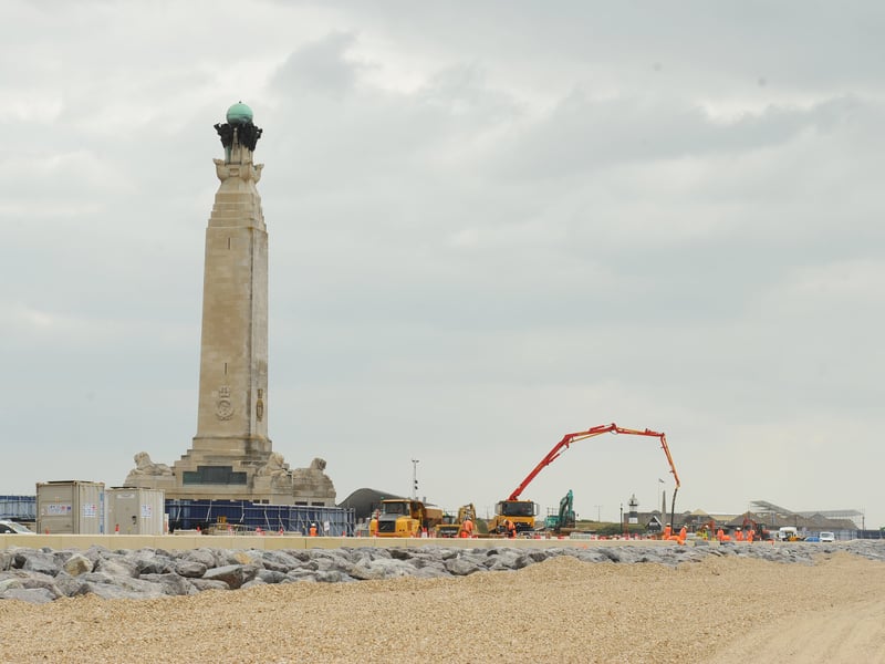 The beach, promenade and road level has been raised as part of the works. When complete, the road will be at the same level as the Portsmouth Naval Memorial.
Picture: Sarah Standing (240725-842)