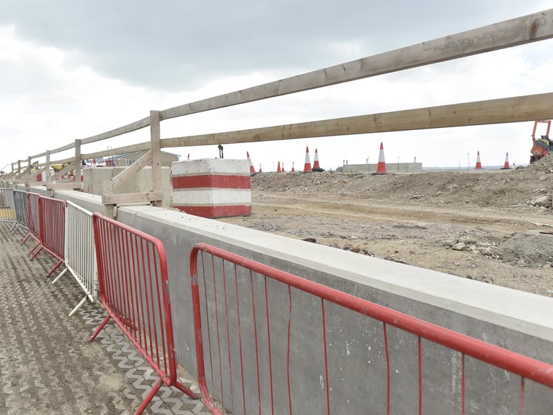 The road and promenade has been raised by 800mm as part of the project. 
Picture: Sarah Standing (240725-7185)