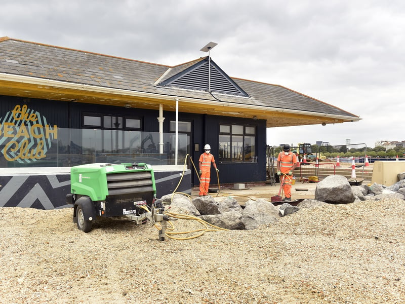 The level of the beach has also been raised in front of the Southsea Beach Cafe, with boulders placed in front of the promenade as well as the entrance to the venue which has been closed during the works.
Picture: Sarah Standing (240725-7217)
