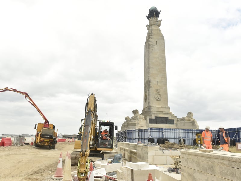Works are ongoing to preserve the Portsmouth Naval Memorial, with the road set to be at the same height meaning there will no longer be the need for stepped access. The road surface in front of the memorial will also be different.
Picture: Sarah Standing (240725-7239)