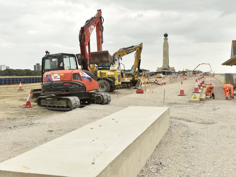 New seating is being created on the promenade which will match that already created at the completed sea defences elsewhere. 
Picture: Sarah Standing (240725-7212)
