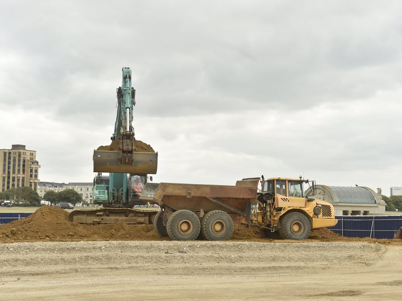 Ongoing works to create a new road and embankment in front of Southsea Common.
Picture: Sarah Standing (240725-7224)