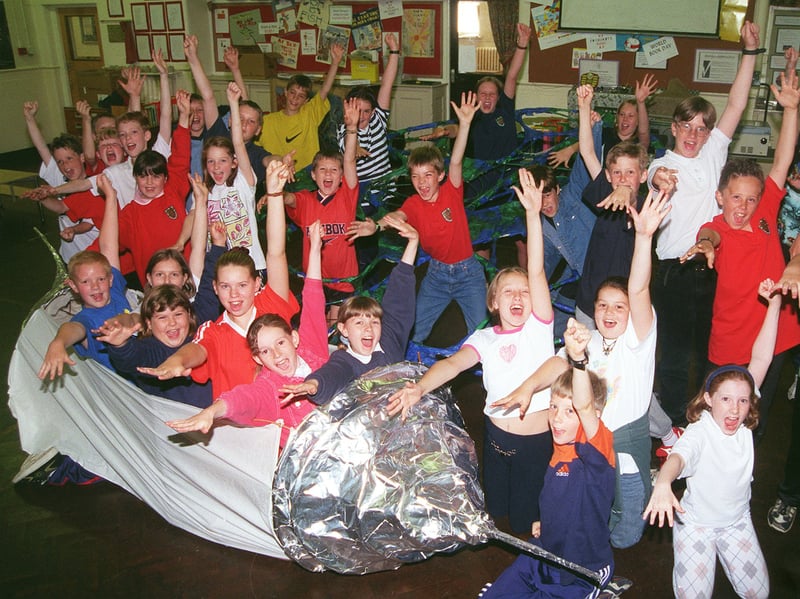Youngsters at Loxley Junior School pictured in July 1998npreparing for Sheffield Children's Festival at Kelham Island