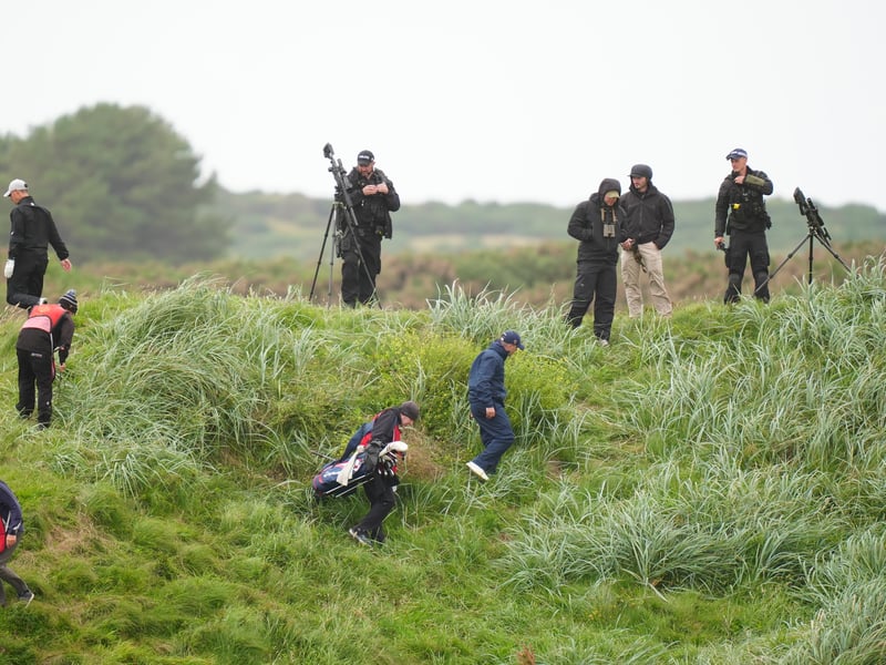Police officers at the Trump Turnberry golf course in South Ayrshire, during US President Donald Trump's five-day private trip to the country. Picture date: Sunday July 27, 2025. PA Photo. The US president is expected to head over to his Menie golf course in Aberdeenshire before opening up a new course dedicated to his Scottish mother, who grew up on the Isle of Lewis. Photo credit should read: Jane Barlow/PA Wire