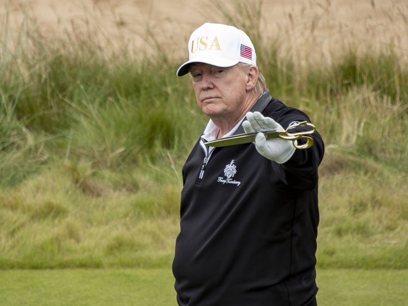 Donald Trump officially opened a new course at his Aberdeenshire resort on Tuesday. Picture: Lisa Ferguson