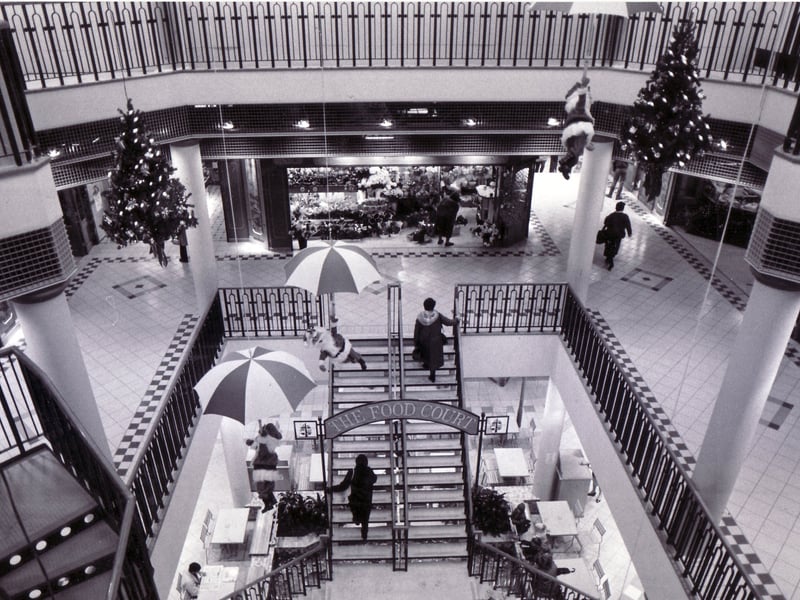 The Food Court at Orchard Square shopping centre, Sheffield, in 1987