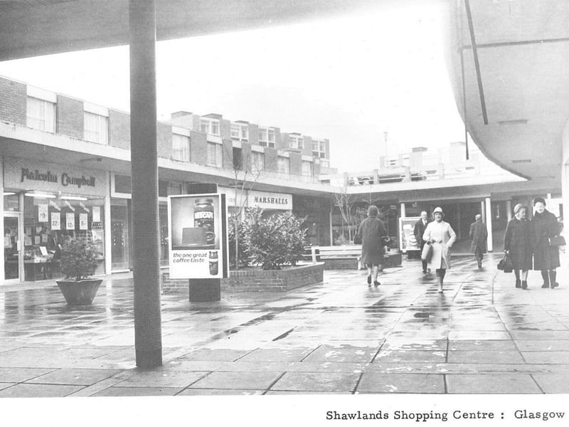 Shawlands Shopping Centre, Glasgow, pictured in 1971, from a report by the Planning Department on aspects of future shopping provision and the potential for regional shopping centres