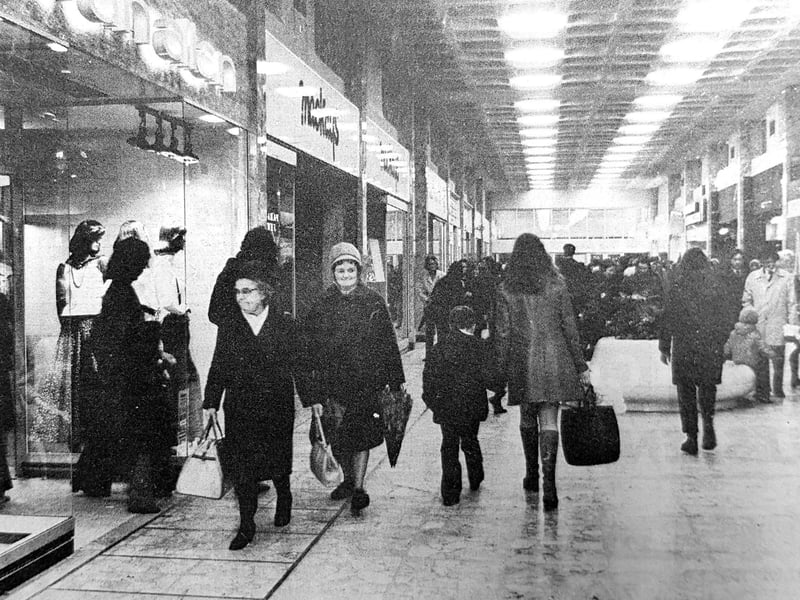 Kirkcaldy's new £1m shopping centre, The Mercat, pictured in November 1973