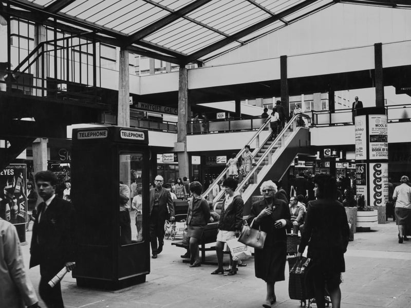 Shoppers inside the Whitgift Centre, in Croydon, London, in June 1970
