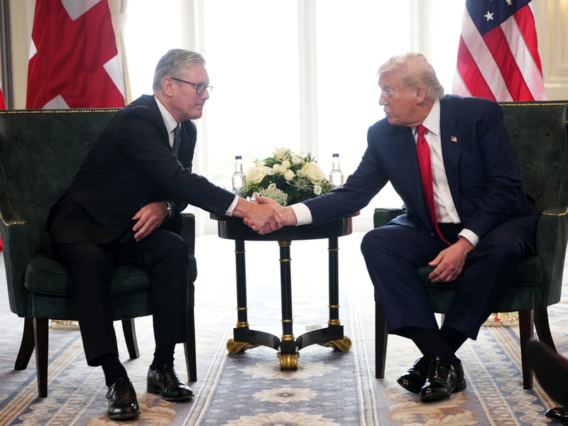 Prime Minister Sir Keir Starmer (left) during a meeting with US President Donald Trump at his Trump Turnberry golf course in South Ayrshire.