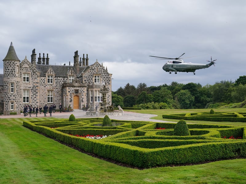 The president is due to open up a new course dedicated to his Scottish mother, who grew up on the Isle of Lewis, as part of his five-day private trip to the country