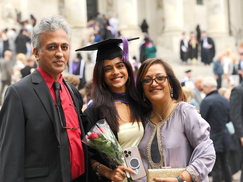 Pictured is: (l-r) Sanjive Pathak, Kashish Pathak and Latta Pathak.
Picture: Sarah Standing (290725-1049)