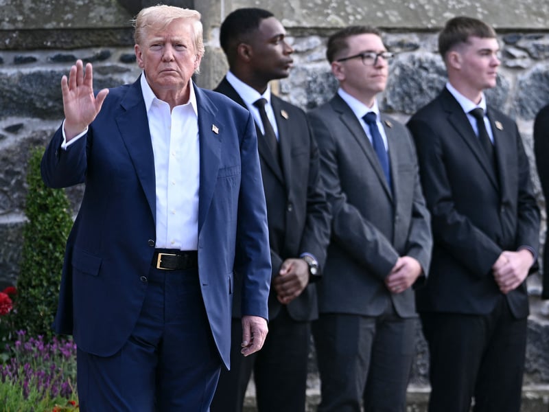 President Trump spent his final day in Scotland at his Aberdeenshire golf course.