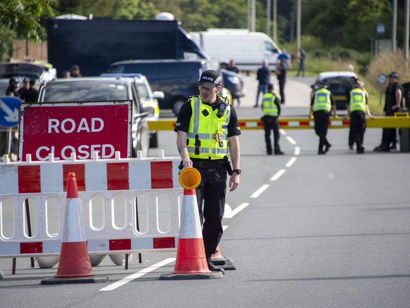 Police placed Trump's new golf course under lockdown with people being evacuated from the area before the cordon was removed. 