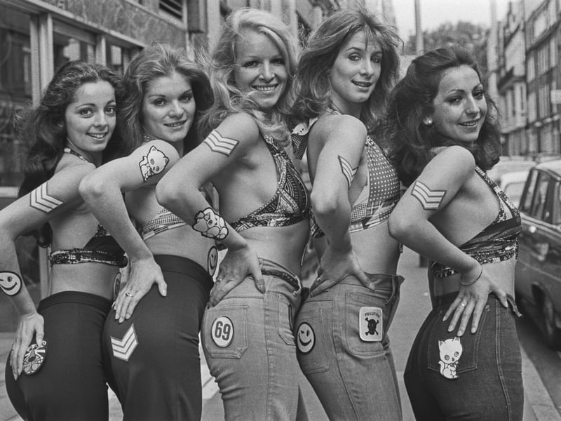 The dance troupe Pan's People, who were regulars on Top of the Pops, in August 1974. Pictured from left to right are Cherry Gillespie, Sue Menhenick, Babs Lord, Dee Dee Wilde and Ruth Pearson.