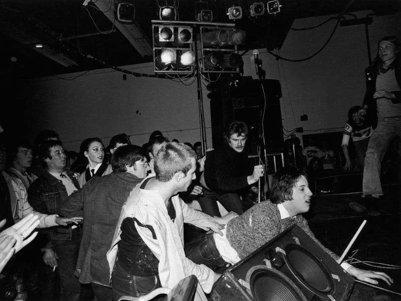 The crowd during a punk gig in 1976, where the lineup included The Sex Pistols, The Damned and Johnny Thunders and The Heartbreakers