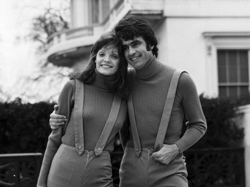 Models Gregorio and Valerie Jane sport unisex hot pants, made by Arthur Harrison & Co of Leeds, in March 1971