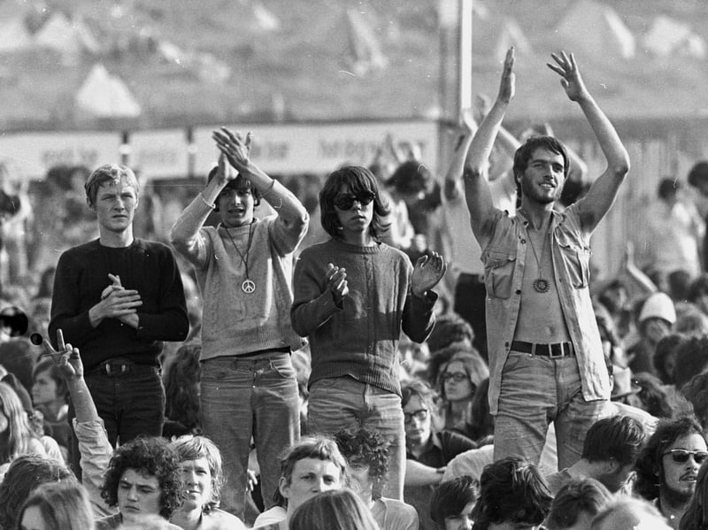 Crowds at the Isle of Wight pop festival in August 1970
