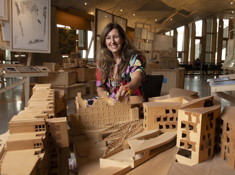 Architect Benedetta Tagliabue, co-founder of EMBT opens the free new exhibition "Enric Miralles: Creating the Scottish Parliament and other stories by Benedetta Tagliabue and EMBT" at the Scottish Parliament. The free exhibition will run from 31 July to 30 October. 
