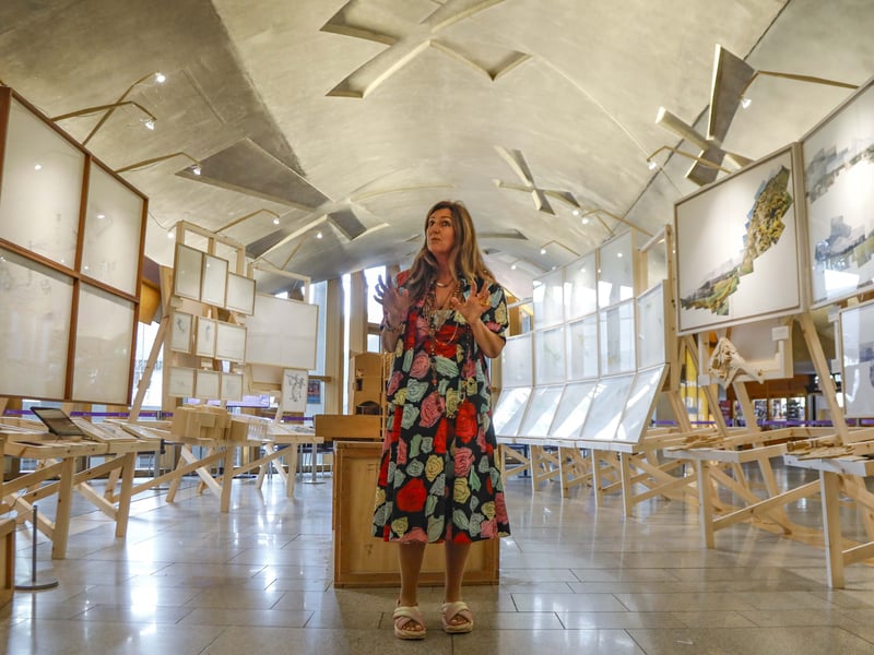 Architect Benedetta Tagliabue, co-founder of EMBT opens the free new exhibition "Enric Miralles: Creating the Scottish Parliament and other stories by Benedetta Tagliabue and EMBT" at the Scottish Parliament. The free exhibition will run from 31 July to 30 October. 