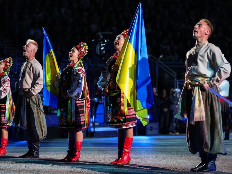 This year's tattoo features a debut performance from the Orchestra of Naval Forces of the Armed Forces of Ukraine, who are based in Odesa 