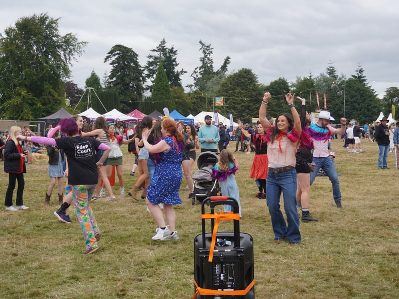 A flash mob at Belladrum on Friday.