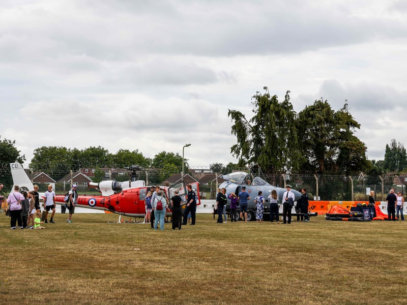 Children enjoying the helicopter display