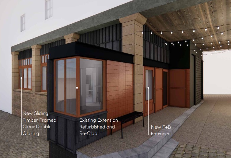 LSG Capital submitted plans on July 21 for a change of use from office to food and beverage unit at a portion of ground floor at 3 Crichton's Close in the Old Town. The focus will be on serving guests at the planned Aparthotel on the site, but will also be open to external customers all day. 
The applicant said: "The project will inject new life into this otherwise disused close and maximise the offer of the approved Aparthotel use across the wider site. Changes to the exterior of the building will be in-keeping with the building’s rich heritage, with a palette of materials complimentary to the building’s long-standing existing fabric. The existing extension to the historic building will be updated to better fit with the rest of the building, and timber panelling and new windows will
be used to refresh the ground floor facade to better address the street outside."