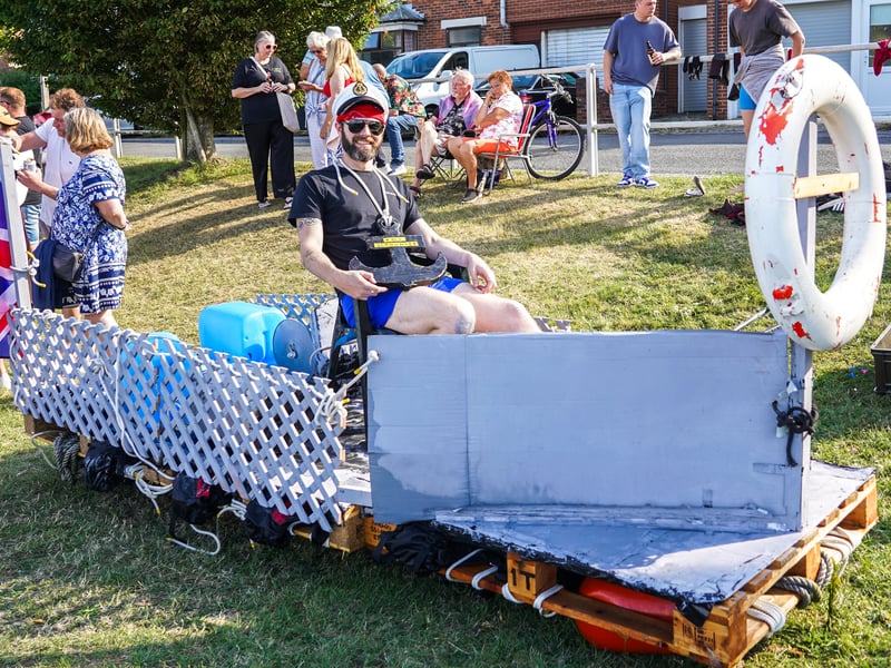 George Stephens came second in the raft race.