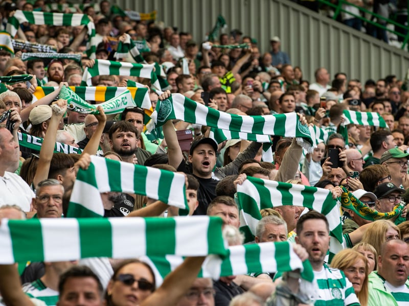 Celtic fans belt out their club anthem ahead of kick-off.