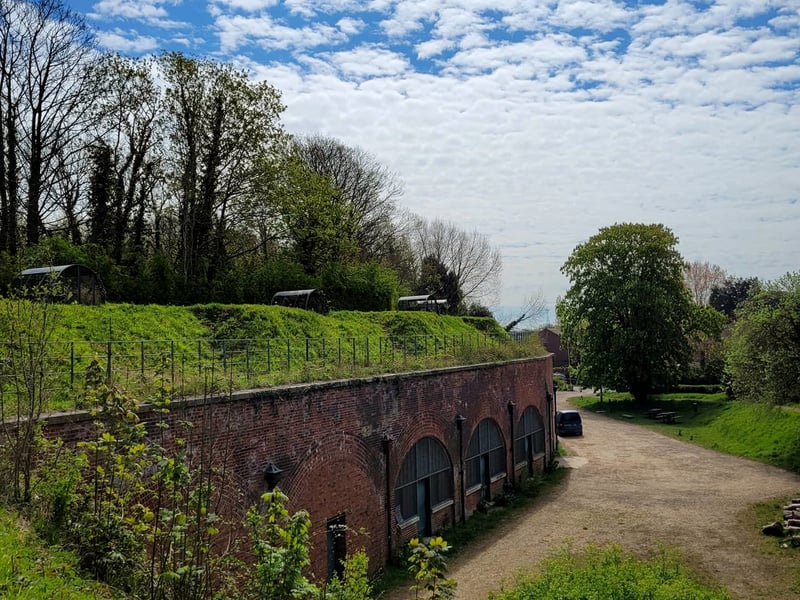 The Earthwork defence dating from 1858-1869 features batteries, magazines and barracks. The central section of the site, comprising three quarters of the Centre Bastion, and the west side of East Centre Curtain, where the railway enters Portsea Island (all formerly referred to broadly as Bastion no. 5) are continuing to suffer from heritage crime, a lack of regular maintenance and very limited access to the site. Opportunities to manage the monument, improve access, and reduce anti-social behaviour through the creation of a linear park using levelling up funding are being explored by Portsmouth City Council which last year held a consultation to help it draw up its plans. It has been given a priority B grade, meaning it has an "immediate risk of further rapid deterioration".
