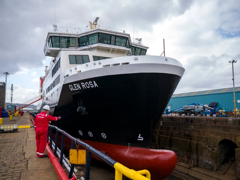 The Glen Rosa during an inspection at Dales Marine, Greenock. Picture: Jane Barlow/PA Wire