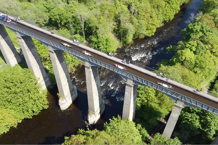 Drift into a world of tranquillity on the Canoe Aqueduct Tours from Llangollen. This relaxing trip offers unparalleled views of the beautiful Welsh landscape as you paddle across the famous Pontcysyllte Aqueduct. The friendly and knowledgeable guides create a light-hearted mood, making it a perfect outing for families or friends.