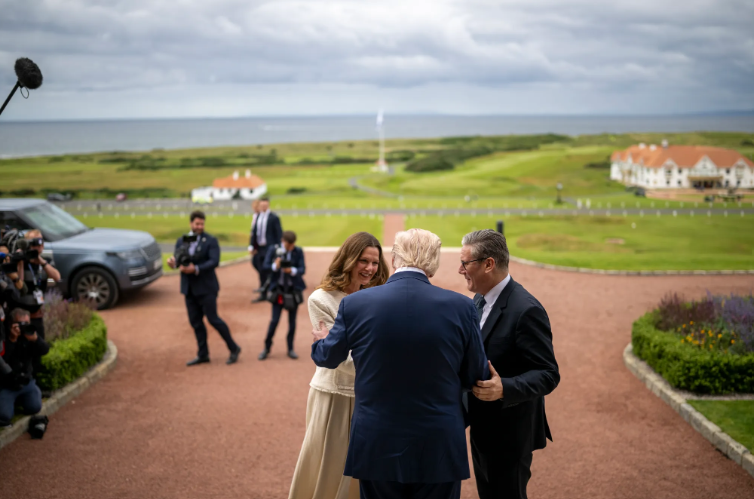 Sir Keir Starmer arrived at the Turnberry resort on the Sunday. 