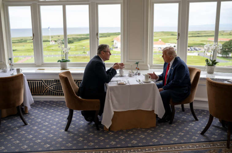 Prime Minister Sir Keir Starmer and President Donald Trump spoke over coffee. 