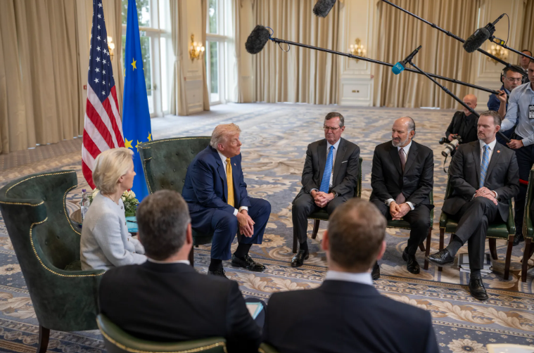 Trump and von der Leyen announced a US-EU trade deal at Turnberry.