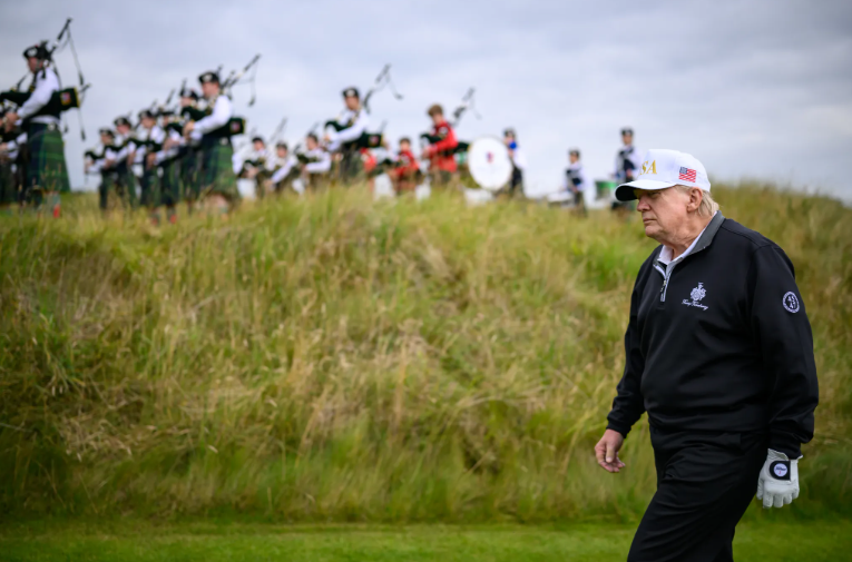 Trump heading to open his new golf course in Aberdeenshire. 
