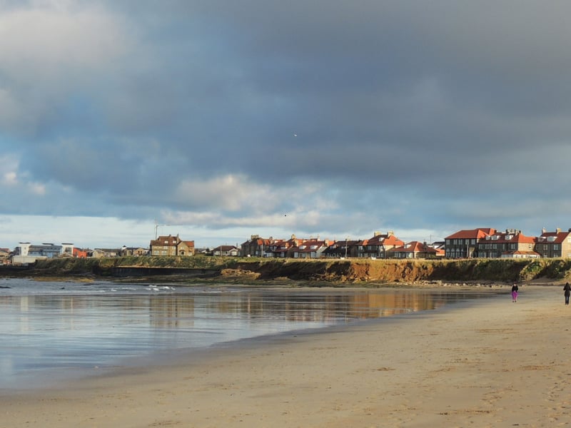 Yet another highly-rated beach in Northumberland, St Aidan Beach is a stretch of unblemished coastline between stunning Bamburgh Castle and Seahouses (pictured). It received 86.77 per cent five star ratings online.