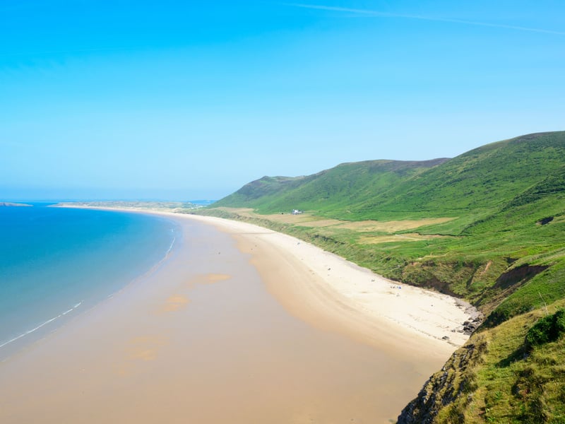 The second best beach in Wales, according to the figures, is Rhossili Bay - with 86.69 per cent five star reviews. It's a steep climb to get down to the three miles of perfect sand, but it's worth it - with panoramic views over the island of Worms Head and Rhossili Down.