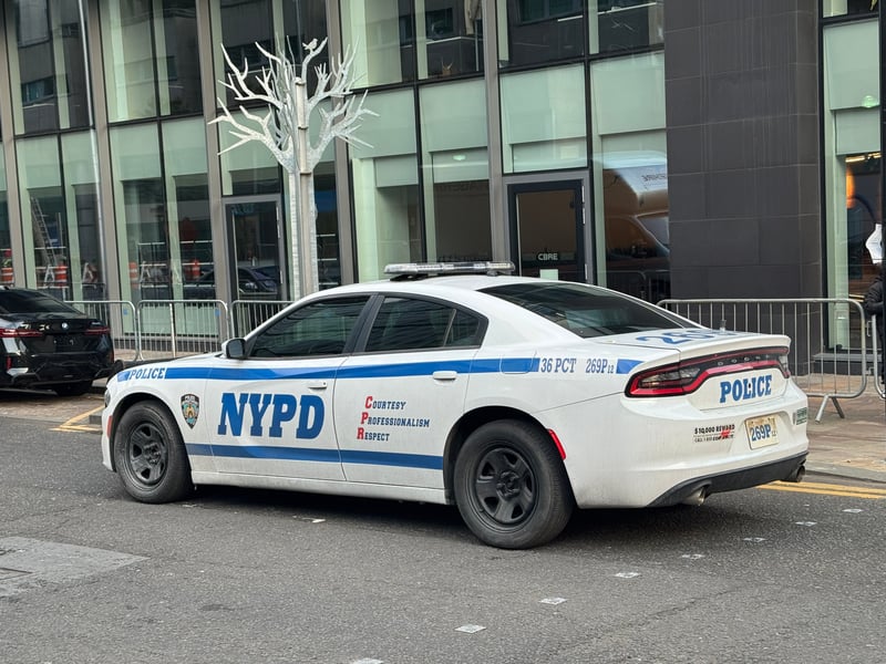 An NYPD police car on set.