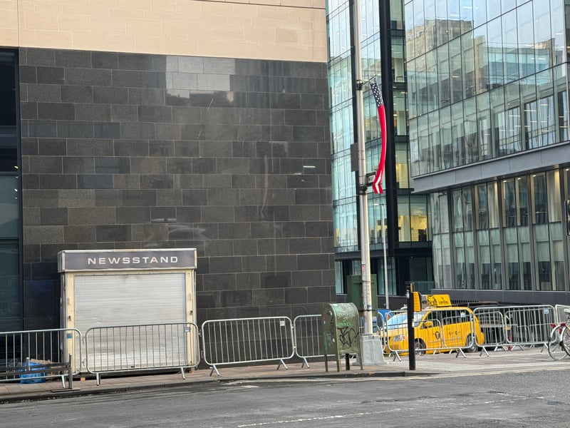 A traditional New York newsstand in Glasgow.