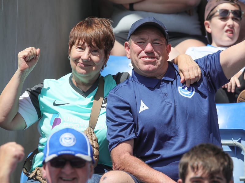 Pompey fans were in full voice as they lapped up the Championship victory at Oxford United.
