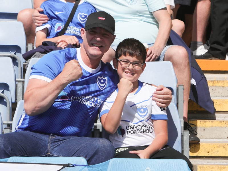 Pompey fans were in full voice as they lapped up the Championship victory at Oxford United.