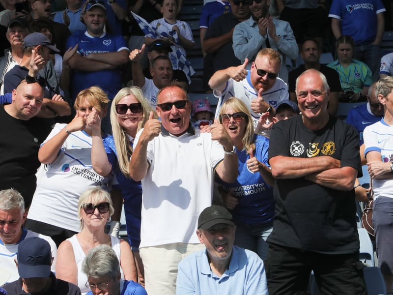 Pompey fans were in full voice as they lapped up the Championship victory at Oxford United.