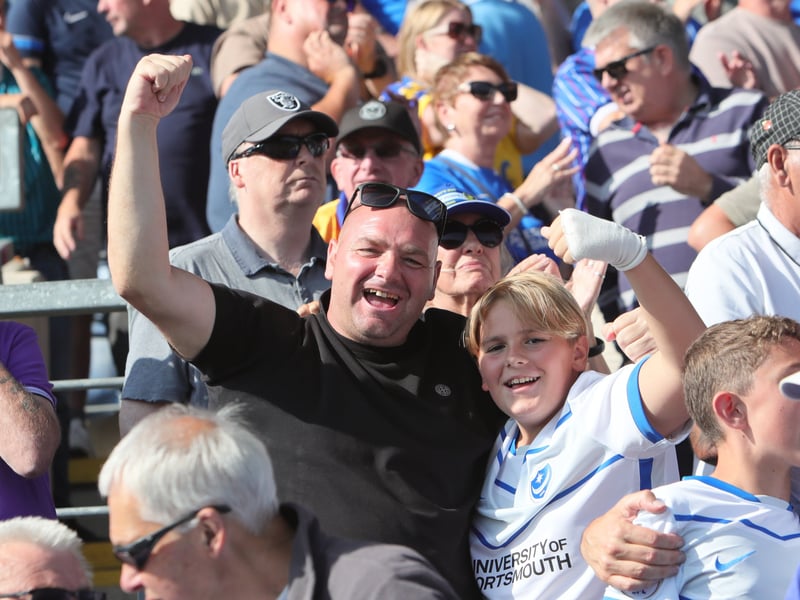 Pompey fans were in full voice as they lapped up the Championship victory at Oxford United.